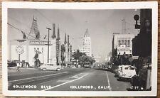 Hollywood Boulevard Black & White Photo Postcard, Posted 1949 Venice, California picture