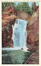 Vintage Postcard WISCONSIN  BROWNSTONE FALLS COPPER FALLS LINEN    POSTED 1944 picture