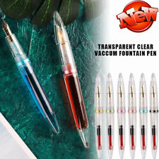 2023 M2 Transparent Clear Vaccum Fountain Pen Resin EF/F 0.38/0.5mm Nib Ink PeMH picture