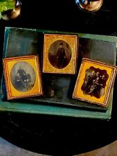 Three Antique 1/6th Plate Tintypes of Men- Late 1800s-Early 1900s picture