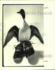 1989 Press Photo Duck beside L. L. Bean duck shoes - hcx18945 picture