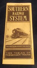 Train Railroad Time Table Schedule 1924 Southern Railway System picture