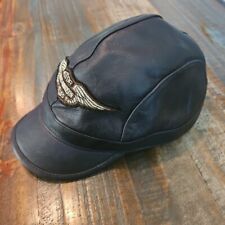 Vintage Harley Davidson Cap Black Leather Hat picture