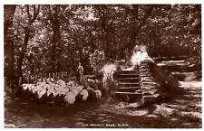 VINTAGE POSTCARD SHEEP FARMER AT THE BRUMLY BRAE ELGIN SCOTLAND RPPC 1930's picture