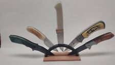 Rustic Knife Display Stand  for 5  Knives Knife Rack wood base picture