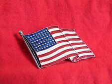 Beautiful WW2 Patriotic 48 Star American Flag Brooch Pin WWII Homefront 2