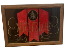 Vintage Michelob Beer Sign Framed Foil Black Gold Red 17.5” X 11.5” Man Cave Bar picture