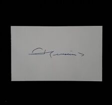 King Hussein of Jordan Hand Signed Royalty Presentation Card Document Autograph picture