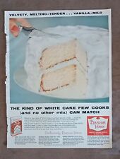 Vintage Duncan Hines White Cake Mix Ad AUG. 1957 BH&G Magazine picture