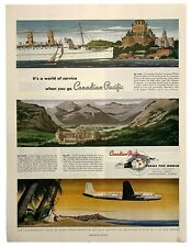 Magazine Ad Vintage 1949 Canadian Pacific Airlines Railways Steamships Hotels picture