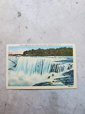 Niagara Falls American Falls Luna Island New York Ny Linen Waterfall Postcard picture