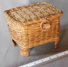 Vintage Antique Native American basket Penobscot ash splint Abenaki sweetgrass picture