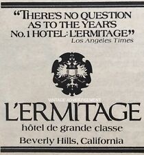 1984 L'ermitage Hotel de Grande Classe Beverly Hills CA AD 2.5” VINTAGE picture