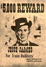 Vintage postcard: $5,000 reward for Jesse James info picture