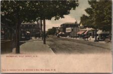 c1900s WEST DERRY, New Hampshire Postcard BROADWAY Downtown Street Scene /Unused picture