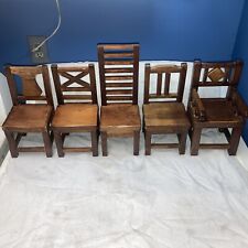 Set Of 5 Miniature Wooden Chairs.  picture