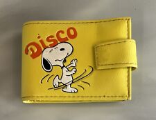 Vintage DISCO Peanuts Gang Snoopy & Woodstock Children's Yellow PVC Wallet picture