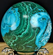 Malachite Sphere Silica Chrysocolla Crystal Ball Orb Globe Druzy Gemstone picture