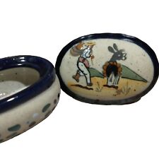 Ixtapa Lasbrisas Pottery Clay Trinket Dish Mexican Scene Vintage picture