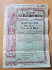 Anleihe des Deutschen Reichs - Vintage German War Bond 1,000 Mark picture
