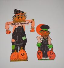 Vintage Large 1980s Stuffy D Scarecrow Halloween Die Cuts Blacklight Glow, READ picture