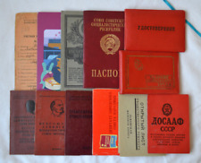 Soviet Certificate ID Lot 12x USSR civil Document Komsomol CPSU party ticket set picture