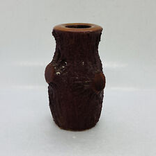 Very Rare Redwood Tree Trunk Hand Carved Pencil Pen Holder 4.25” Art Decor 10 picture