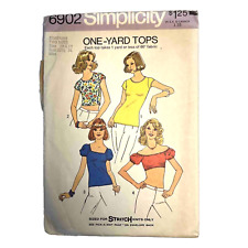 Simplicity 6902 One Yard Top T-shirt Square Neckline Knits Size 12 Bust 34 picture
