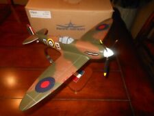 Pacific Aircraft Spitfire MK V RAF Airplane Model & Stand/Box Green/Brown Bader picture