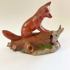 1980 Scioto Ceramics Hunting Fox and Hare Rabbit Figurine picture