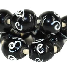 12 Zen Venetian Trade Beads Black and White Africa Loose picture