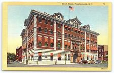 Court House Building Poughkeepsie New York NY Street & Mainroad View Postcard picture