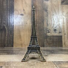 Miniature Eiffel Tower Cast Metal Figurine Statue 7” Desk Ornament Lights Up picture