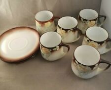 ANTIQUE ROYAL ROSENTHALE BAVARIAN CUPS & SAUCERS YELLOW ROSES   picture