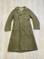 Men’s Vintage Olive Green Wool WWII US Military Trench Coat/Overcoat picture
