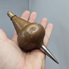 Vintage Antique LARGE SOLID BRASS PLUMB BOB  6” TALL  2 lbs. 8oz. picture