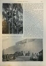1898 Native People At Play Malay Peninsula China Java India Egypt illustrated picture