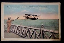 Early Vintage Aeroplane Seaplane Postcard Atlantic City c 1920s picture
