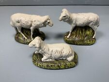 Vintage Sheep Nativity Figurines Chalkware Brit Zone Germany 1940s Set Of 3 picture