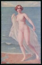 art Leon Printemps red hair nudist nude woman old c1910s postcard Salon de Paris picture