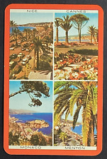 Nice Cannes Monaco Menton France Single Swap Playing Card Queen Clubs picture