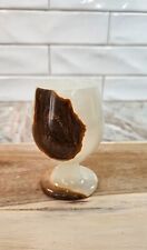 Vintage Onyx Marbled Natural Stone Wine Goblets Barware picture