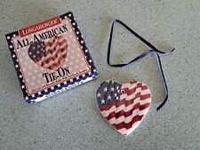 Longaberger 1995 All American Flag Heart Tie-on for your basket NEW in package picture
