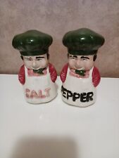 Vintage nobler Figural Chef White Ceramic Salt & Pepper Shakers  picture