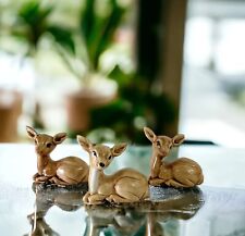 3 Miniature Porcelain Baby Deer Fawn Figurine 2.5