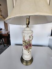 Antique Capodimonte Style Hollywood Regency Applied Roses Porcelain Table Lamp picture