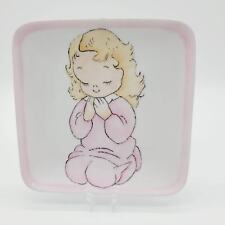 vintage 1960's hobbiest girl praying plate picture