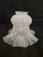 Vintage Satin White Frit Glass Speckled Ceiling Fan Light Cover Shade Art Glass picture