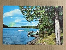 Postcard Hackensack Minnesota Scenic Lake Greetings Boats Canoe Vintage MN PC picture