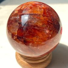 1.02LB Natural Red Crystal Ball Quartz Crystal Sphere Reiki Healing+Stand picture